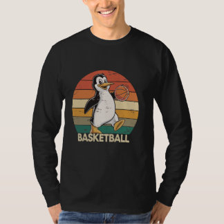 ヴィンテージペンギンのバスケットボール ペンギン愛好家 Tシャツ
