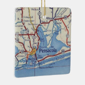 ヴィンテージペンサコーラのクリスマス装飾品の地図 セラミックオーナメント (右)