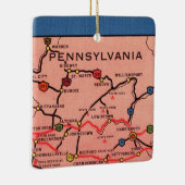 ヴィンテージペンシルバニアの地図 セラミックオーナメント (右)
