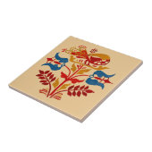 ヴィンテージペンシルバニアフォークアートバードオンフラワー タイル (側面)