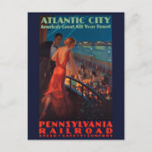 ヴィンテージペンシルバニア鉄道旅行ポスター ポストカード (正面)