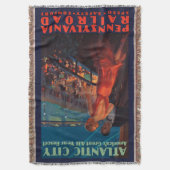 ヴィンテージペンシルバニア鉄道旅行 スローブランケット (正面縦)