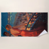 ヴィンテージペンシルバニア鉄道旅行 ビーチタオル (正面)