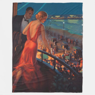 ヴィンテージペンシルバニア鉄道旅行 フリースブランケット