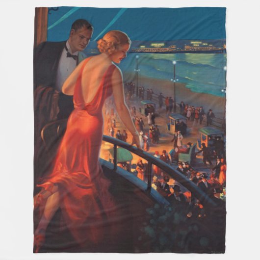 ヴィンテージペンシルバニア鉄道旅行 フリースブランケット (正面)