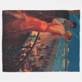 ヴィンテージペンシルバニア鉄道旅行 フリースブランケット (正面(横))