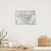 ヴィンテージペンシルバニア鉄道路線地図 ポスター (キッチン)