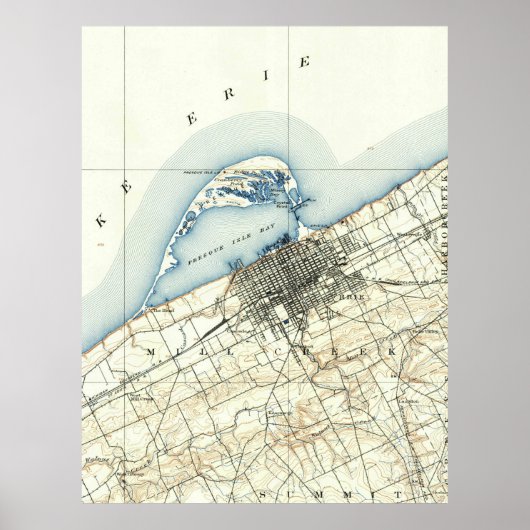 ヴィンテージペンシルベニアの地図(1899) ポスター (正面)