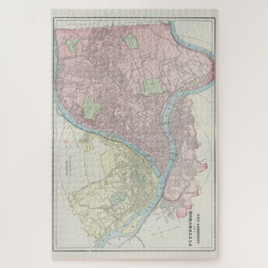 ヴィンテージペンシルベニアの地図(1901) ジグソーパズル (縦)