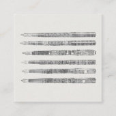 ヴィンテージペンズ新聞アートイラストレーション エンクロージャーカード (正面)