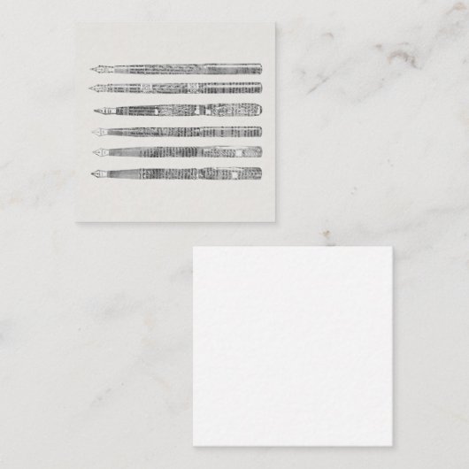 ヴィンテージペンズ新聞アートイラストレーション エンクロージャーカード (正面/裏面)