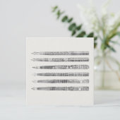 ヴィンテージペンズ新聞アートイラストレーション カード (スタンド正面)