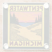 ヴィンテージペントウェイミシガン ガラスコースター (裏面)