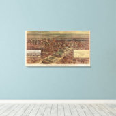 ヴィンテージペン駅とその周辺のNYCマップ キャンバスプリント (インサイチュ (ウッドフロア))