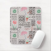 ヴィンテージページ新聞水玉模様スタイリッシュレトロ マウスパッド (マウス)