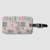 ヴィンテージページ新聞水玉模様スタイリッシュレトロ ラゲッジタグ (正面横)