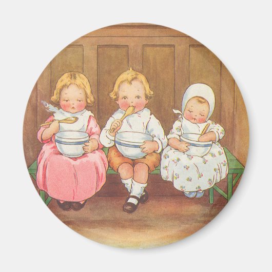 ヴィンテージペースポーリッジホットチルドレン子供部屋韻 マグネット (正面)