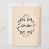 ヴィンテージペーパールックと装飾 卒業式 招待状 (裏面)