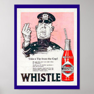 ヴィンテージホイッスルSoda広告コピー1920警官 ポスター