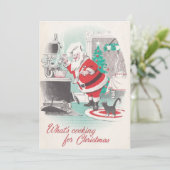 ヴィンテージホイッツクリスマスサンタクロースの料理 シーズンカード (スタンド正面)