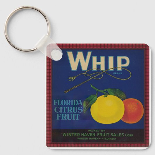 ヴィンテージホイップシトラスフルーツラベル キーホルダー (正面)