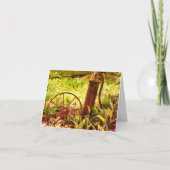 ヴィンテージホイールフラワーガーデン空白のノートカード サンキューカード (正面)