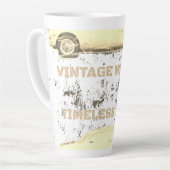 ヴィンテージホイール、タイムレススリル – レトロ車&モーター カフェラテマグ (左アングル)