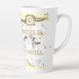 ヴィンテージホイール、タイムレススリル – レトロ車&モーター カフェラテマグ