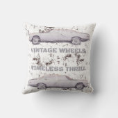 ヴィンテージホイール、タイムレススリル – レトロ車&モーター クッション (裏面)