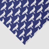 ヴィンテージホエールシルエットスケッチホワイトブルー 薄葉紙 (詳細)