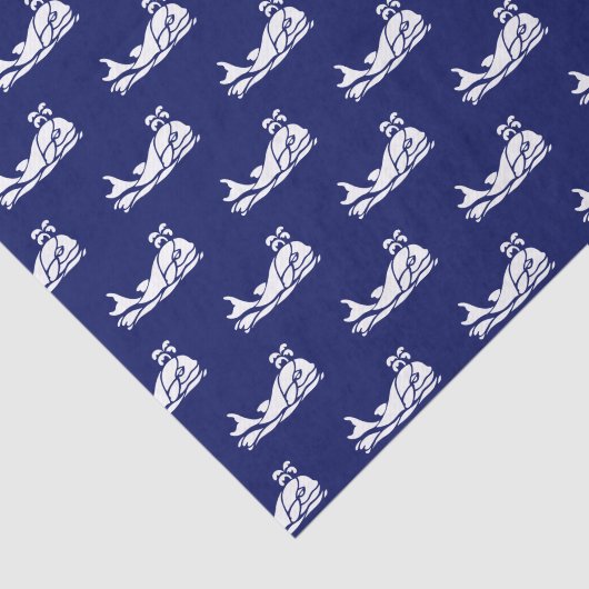 ヴィンテージホエールスパウトスケッチホワイトブルー 薄葉紙 (詳細)