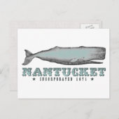 ヴィンテージホエールナンタケットマサチューセッツ株式会社1671 ポストカード (正面/裏面)