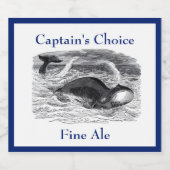 ヴィンテージホエールビールボトルラベル ビールラベル (シングルラベル)