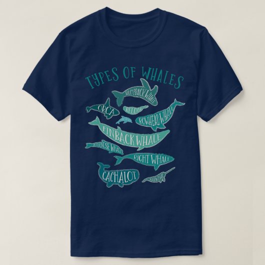 ヴィンテージホエール恋人デザイン1 Tシャツ (デザイン正面)