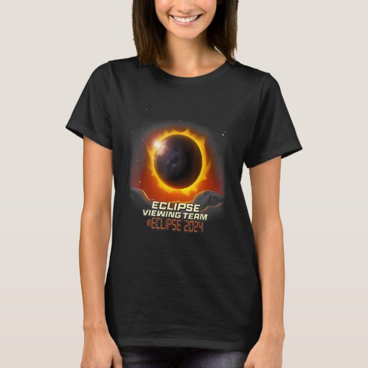 ヴィンテージホスト太陽のEclipse表示チーム Tシャツ (正面)