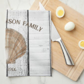 ヴィンテージホタテ貝キッチンタオル キッチンタオル (四つ折り)