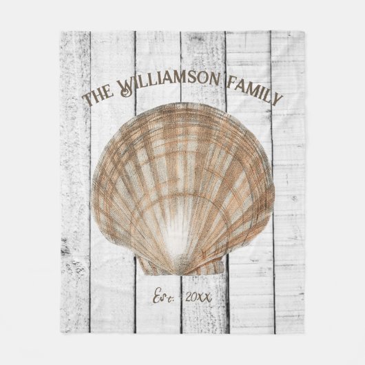 ヴィンテージホタテ貝フリースブランケット フリースブランケット (正面)