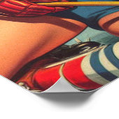 ヴィンテージホッケーガール ポスター (角)