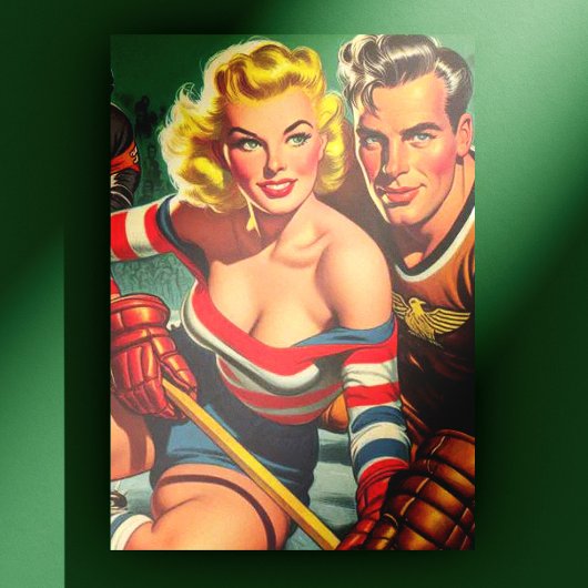 ヴィンテージホッケーガール ポストカード