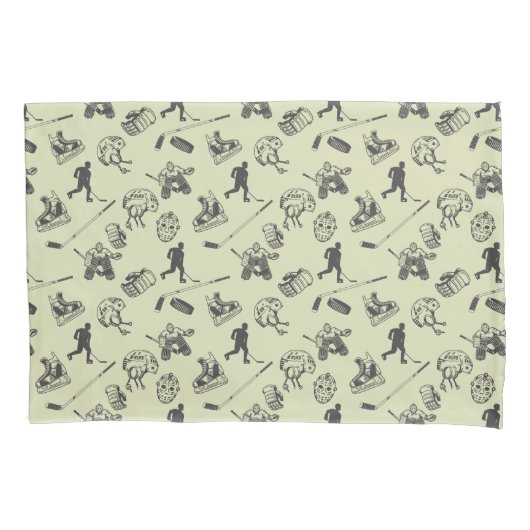 ヴィンテージホッケーパターン 枕カバー (正面左)