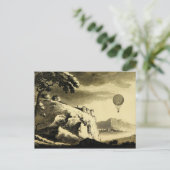 ヴィンテージホットエアバルーンアートスケッチ ポストカード (スタンド正面)