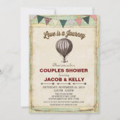 ヴィンテージホットエアバルーンカップルシャワー招待状 招待状 (正面)