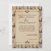 ヴィンテージホットエアバルーンタン結婚式招待状 招待状 (正面)