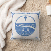 ヴィンテージホットエアバルーンパリアールヌーボー枕 クッション (ブランケット)