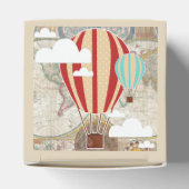 ヴィンテージホットエアバルーン世界地図ベビーシャワー フェイバーボックス (上部)