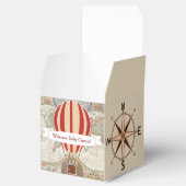 ヴィンテージホットエアバルーン世界地図ベビーシャワー フェイバーボックス (オープン)