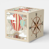 ヴィンテージホットエアバルーン世界地図ベビーシャワー フェイバーボックス (裏面サイド)