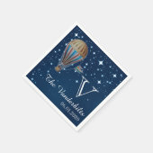 ヴィンテージホットエアバルーン結婚アットナイトナプキン スタンダードカクテルナプキン (角)