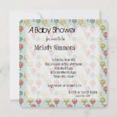 ヴィンテージホットエアバルーン赤ちゃんシャワー 招待状 (裏面)