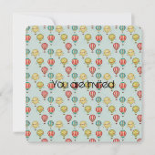 ヴィンテージホットエアバルーン赤ちゃんシャワー 招待状 (正面)